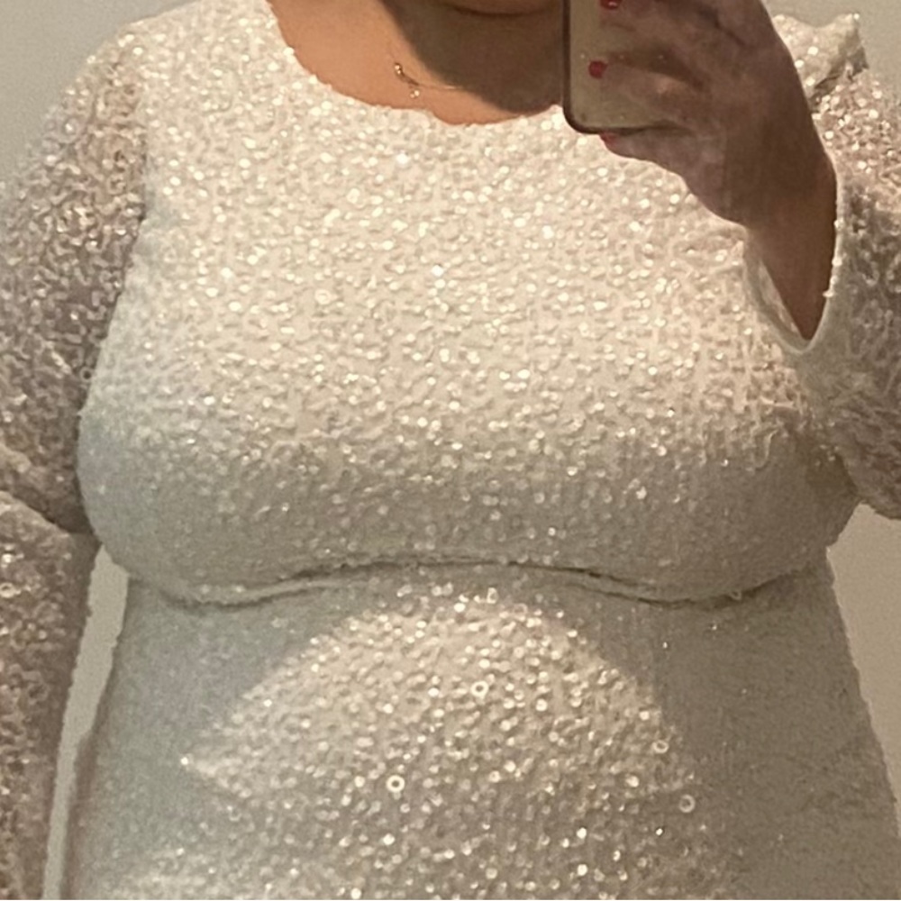 Adrianna Papell white Sequin cocktail dress size 22W - Picture 2 of 9